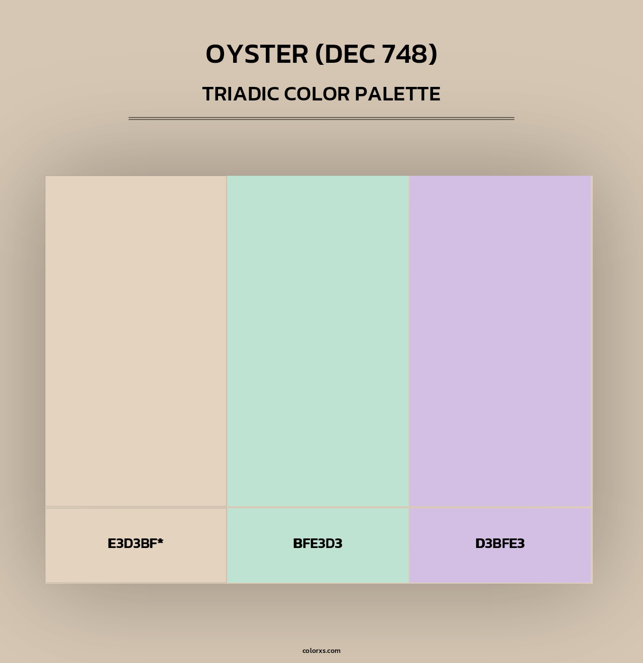 Oyster (DEC 748) - Triadic Color Palette