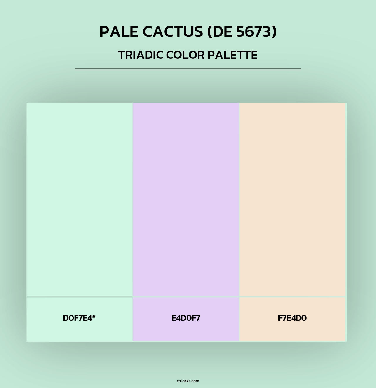 Pale Cactus (DE 5673) - Triadic Color Palette