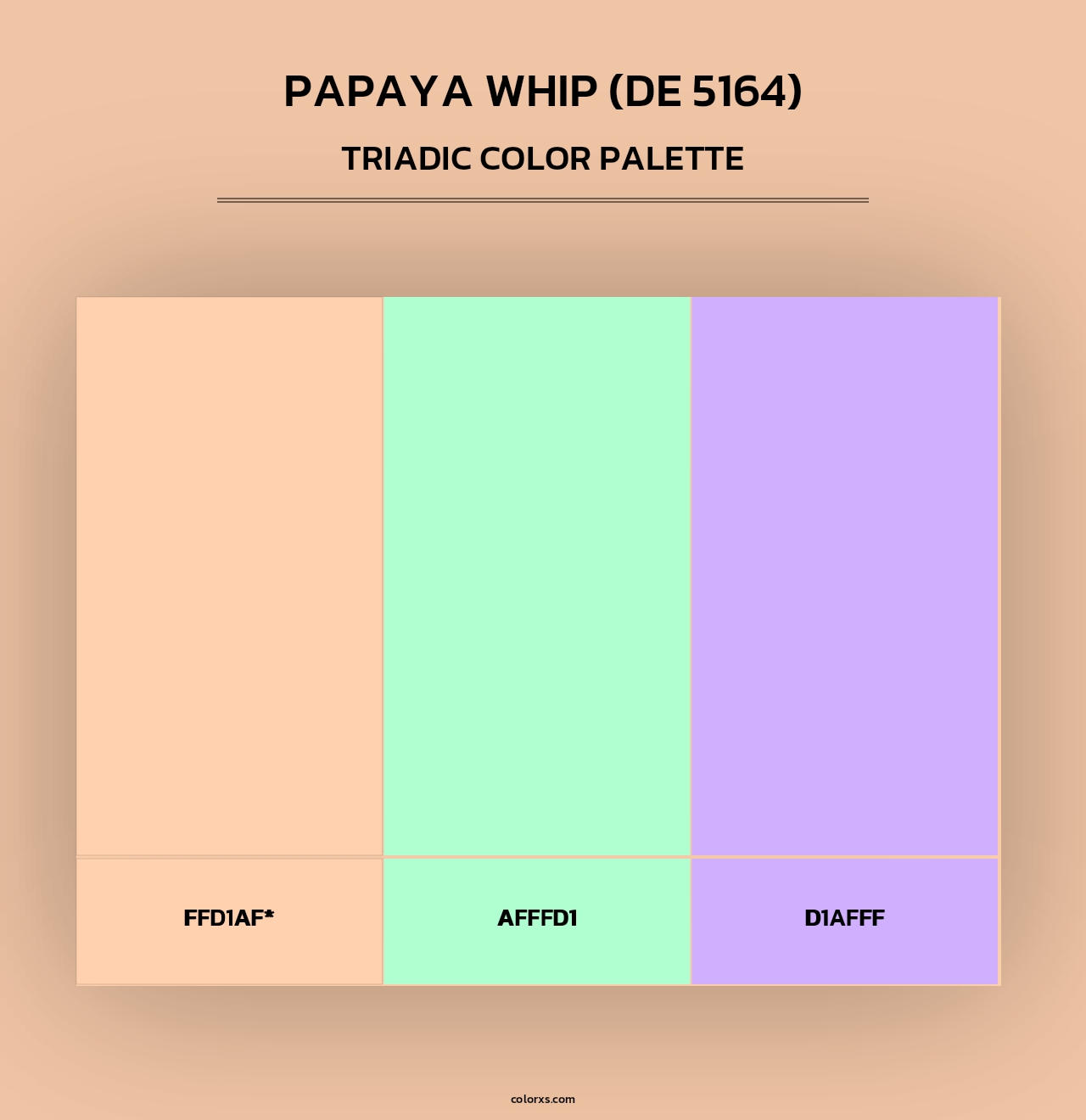 Papaya Whip (DE 5164) - Triadic Color Palette