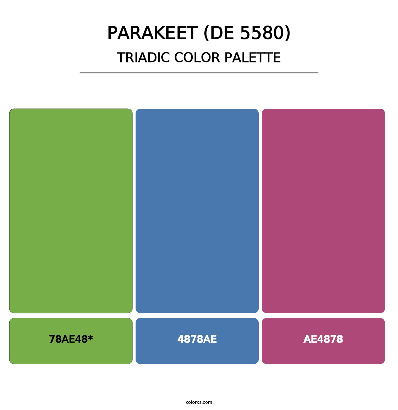 Parakeet (DE 5580) - Triadic Color Palette