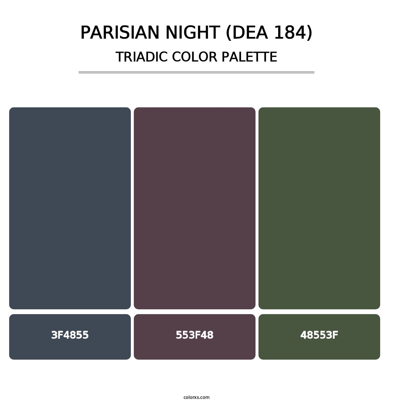 Parisian Night (DEA 184) - Triadic Color Palette