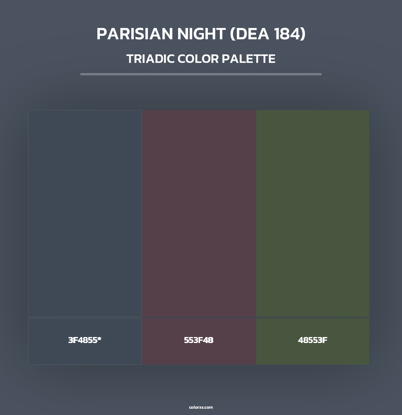 Parisian Night (DEA 184) - Triadic Color Palette