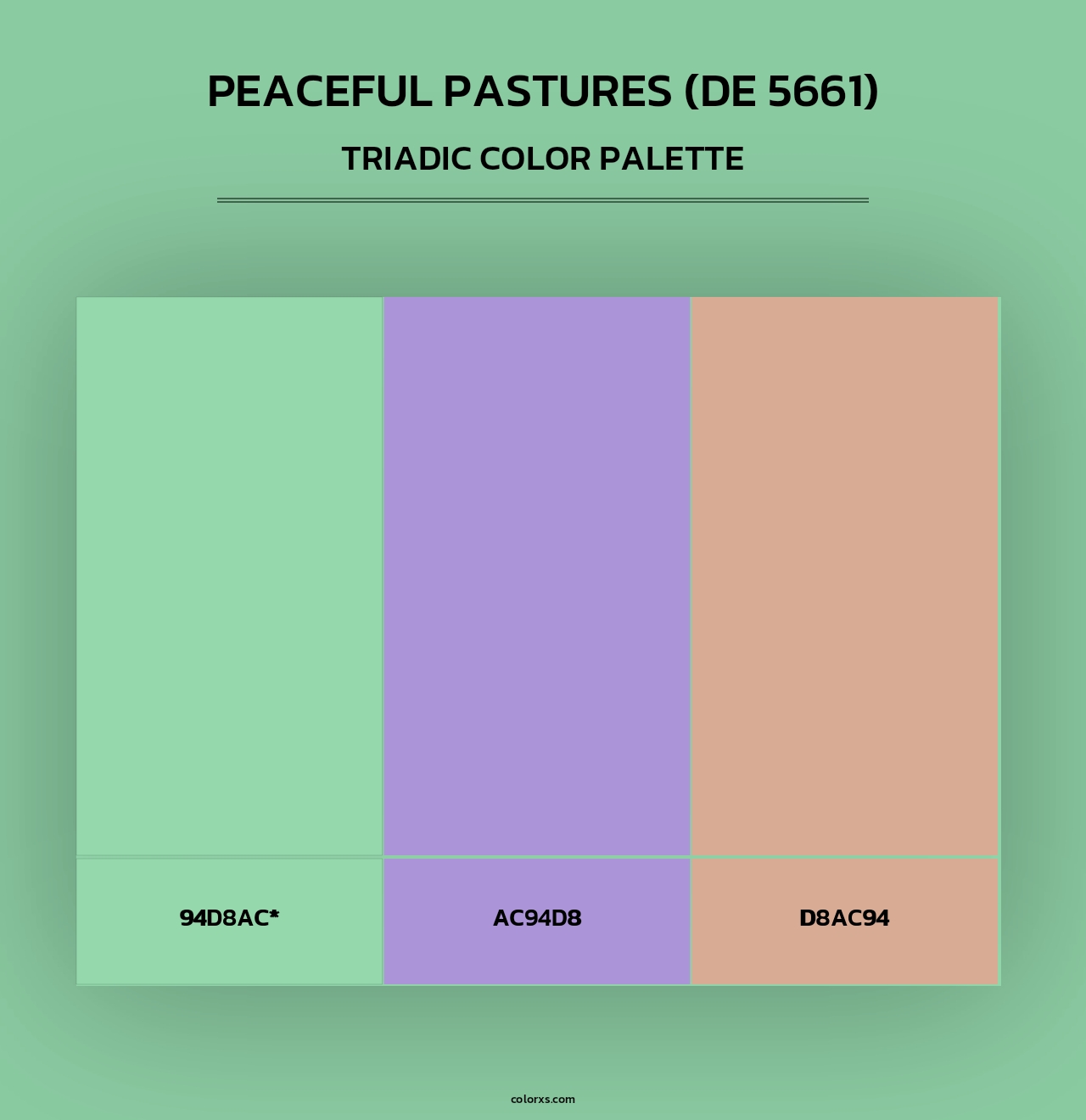 Peaceful Pastures (DE 5661) - Triadic Color Palette