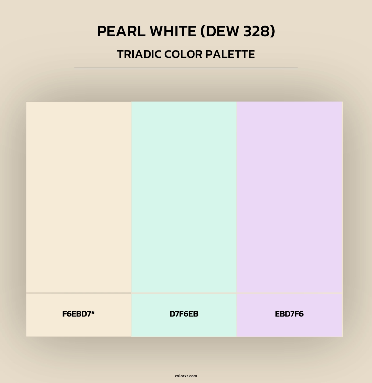 Pearl White (DEW 328) - Triadic Color Palette