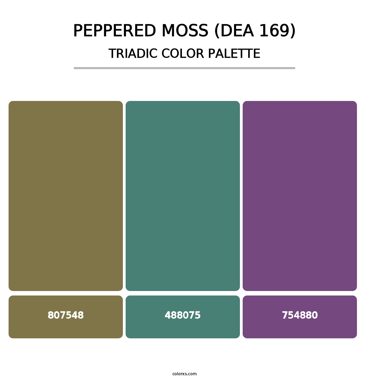 Peppered Moss (DEA 169) - Triadic Color Palette