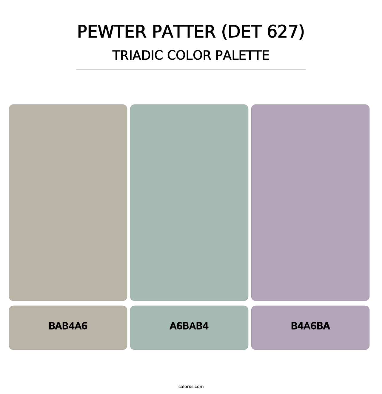 Pewter Patter (DET 627) - Triadic Color Palette
