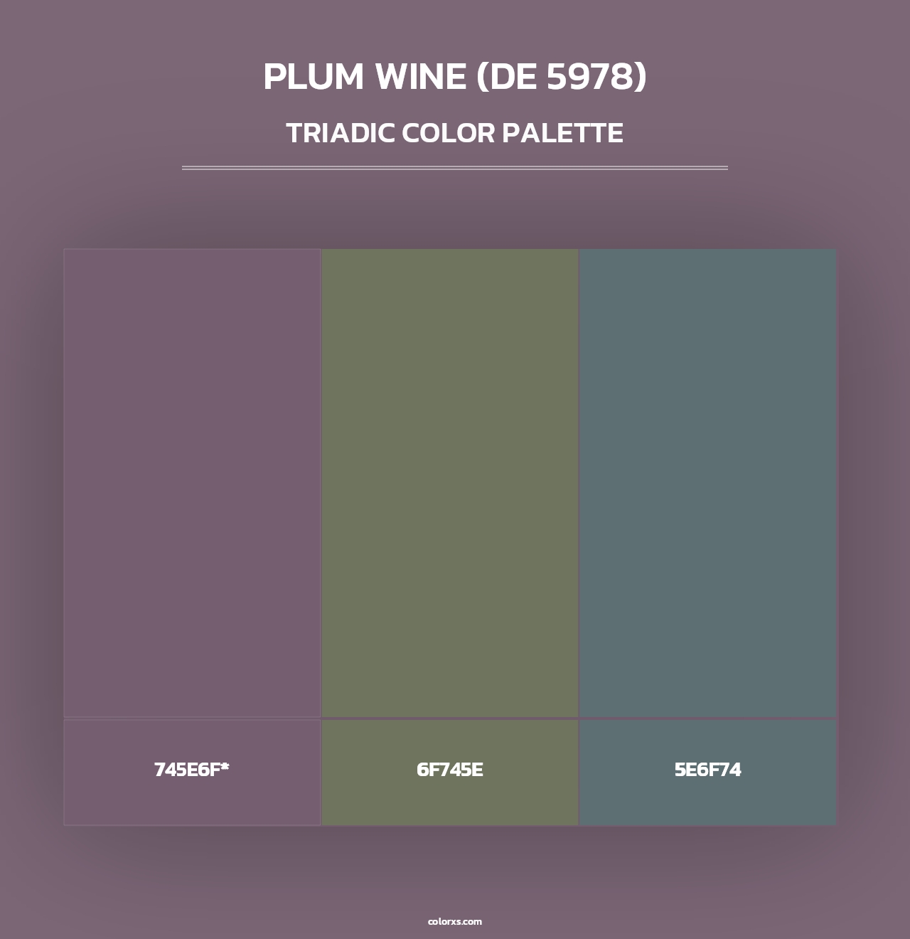 Plum Wine (DE 5978) - Triadic Color Palette