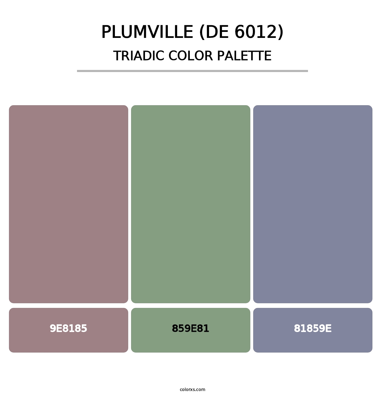 Plumville (DE 6012) - Triadic Color Palette