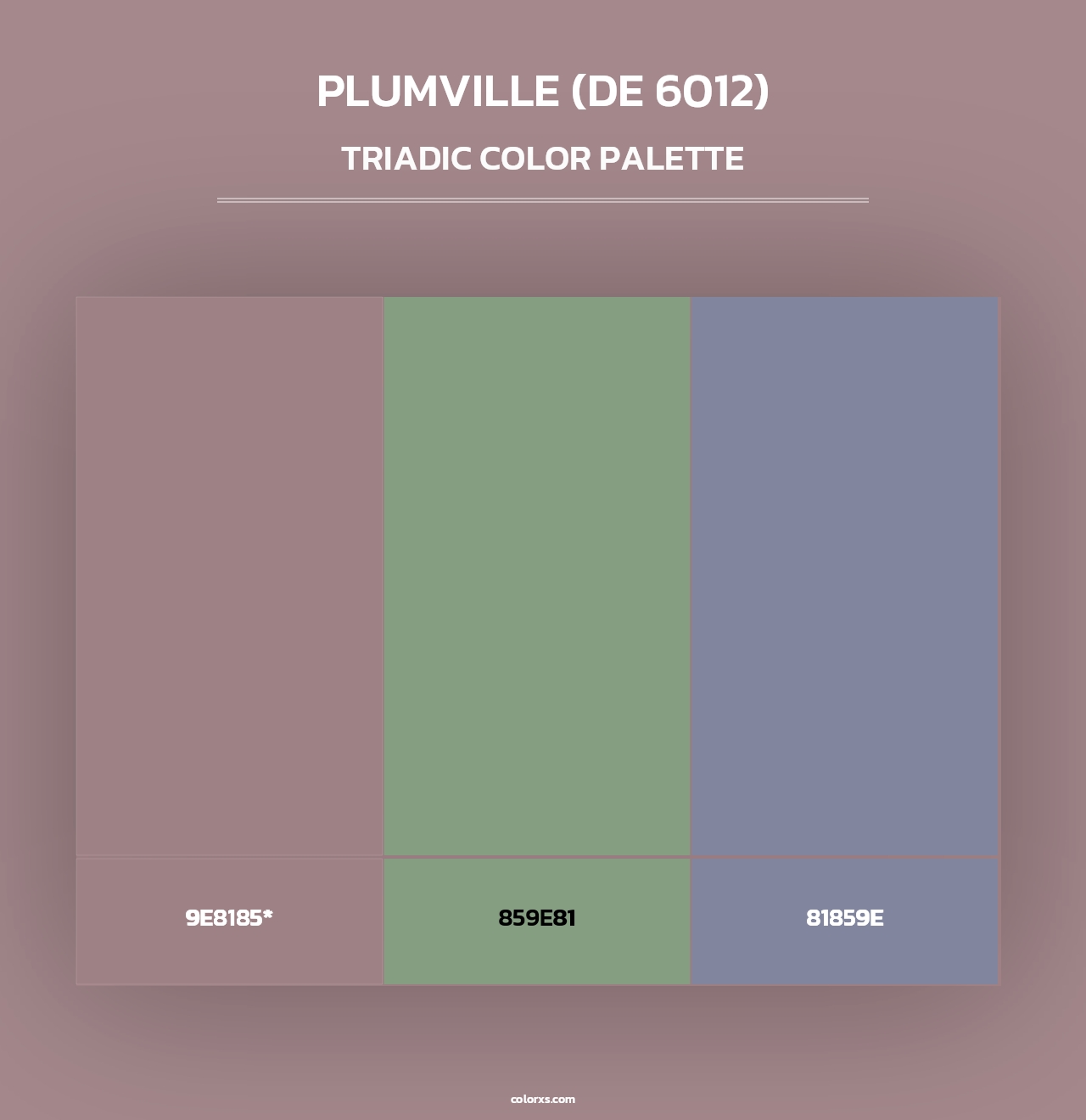 Plumville (DE 6012) - Triadic Color Palette