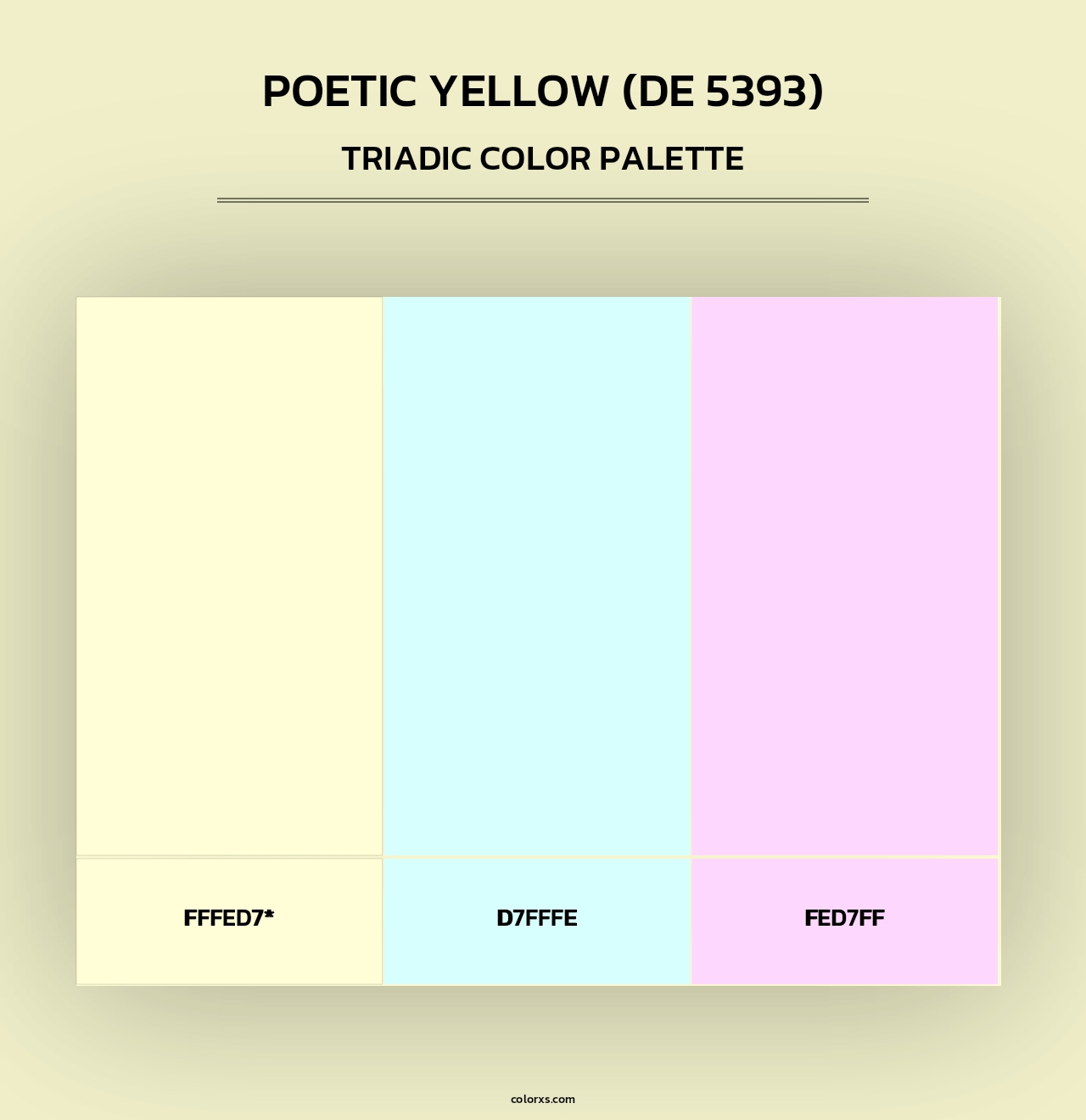 Poetic Yellow (DE 5393) - Triadic Color Palette
