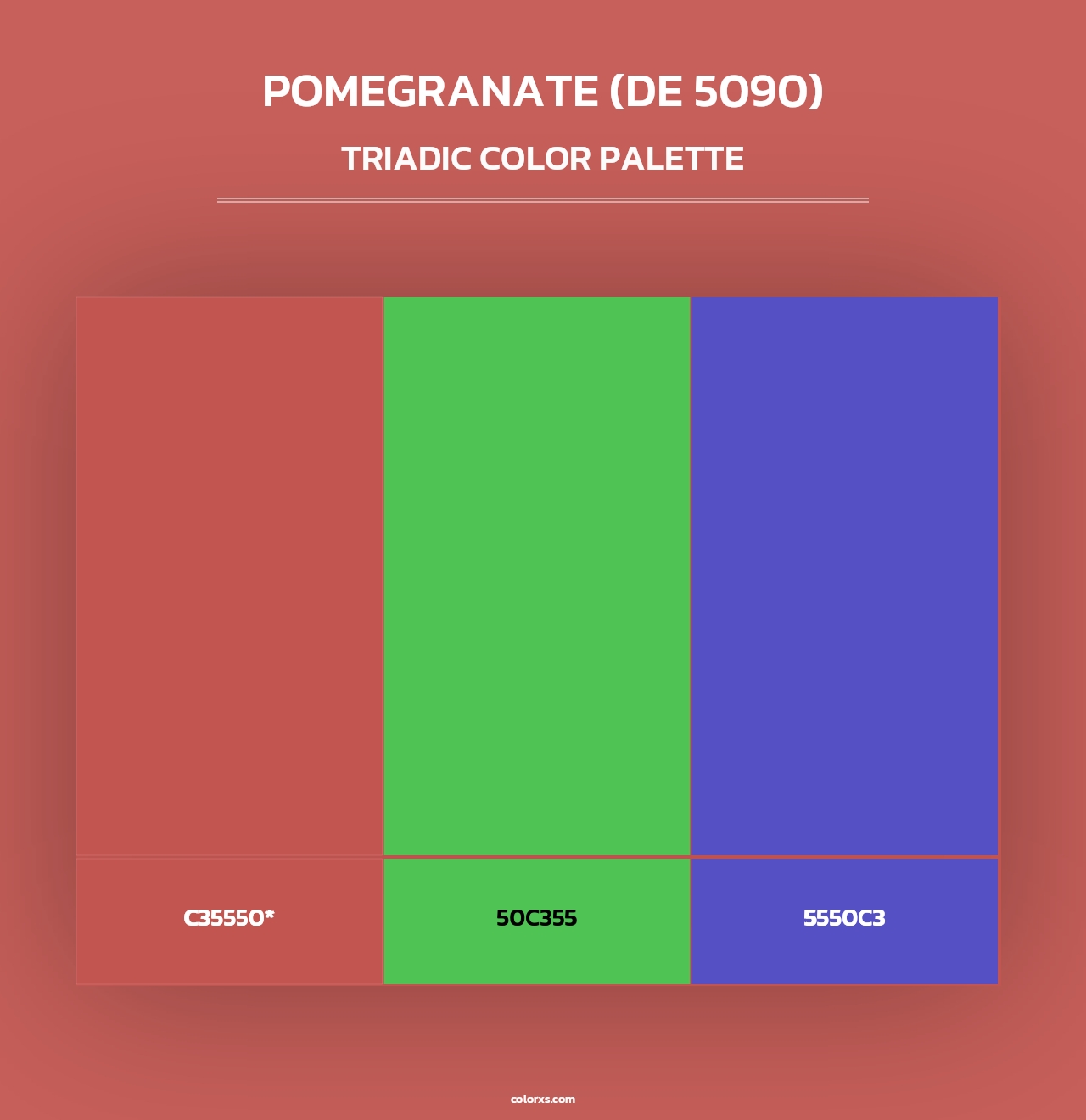 Pomegranate (DE 5090) - Triadic Color Palette