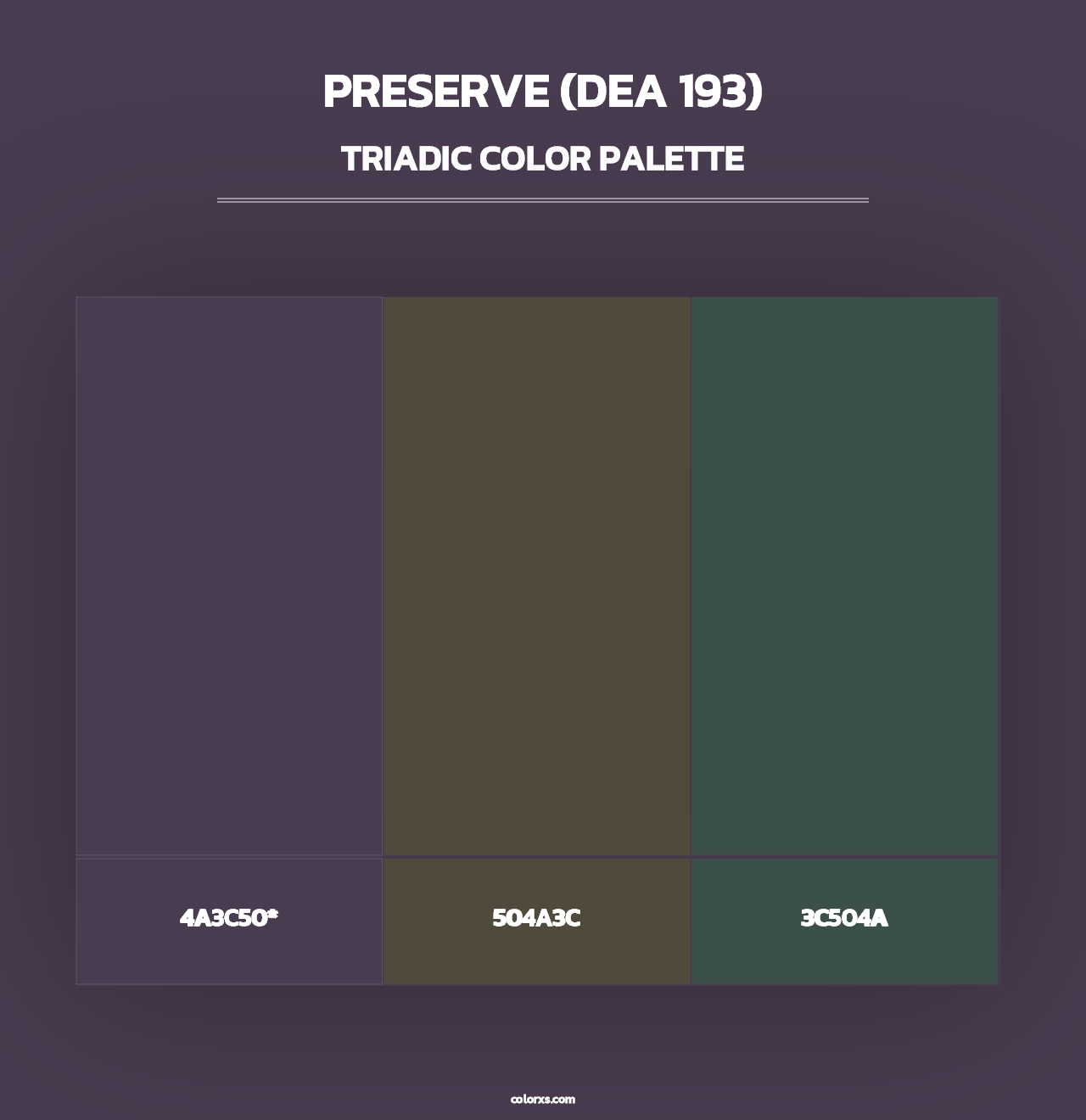 Preserve (DEA 193) - Triadic Color Palette