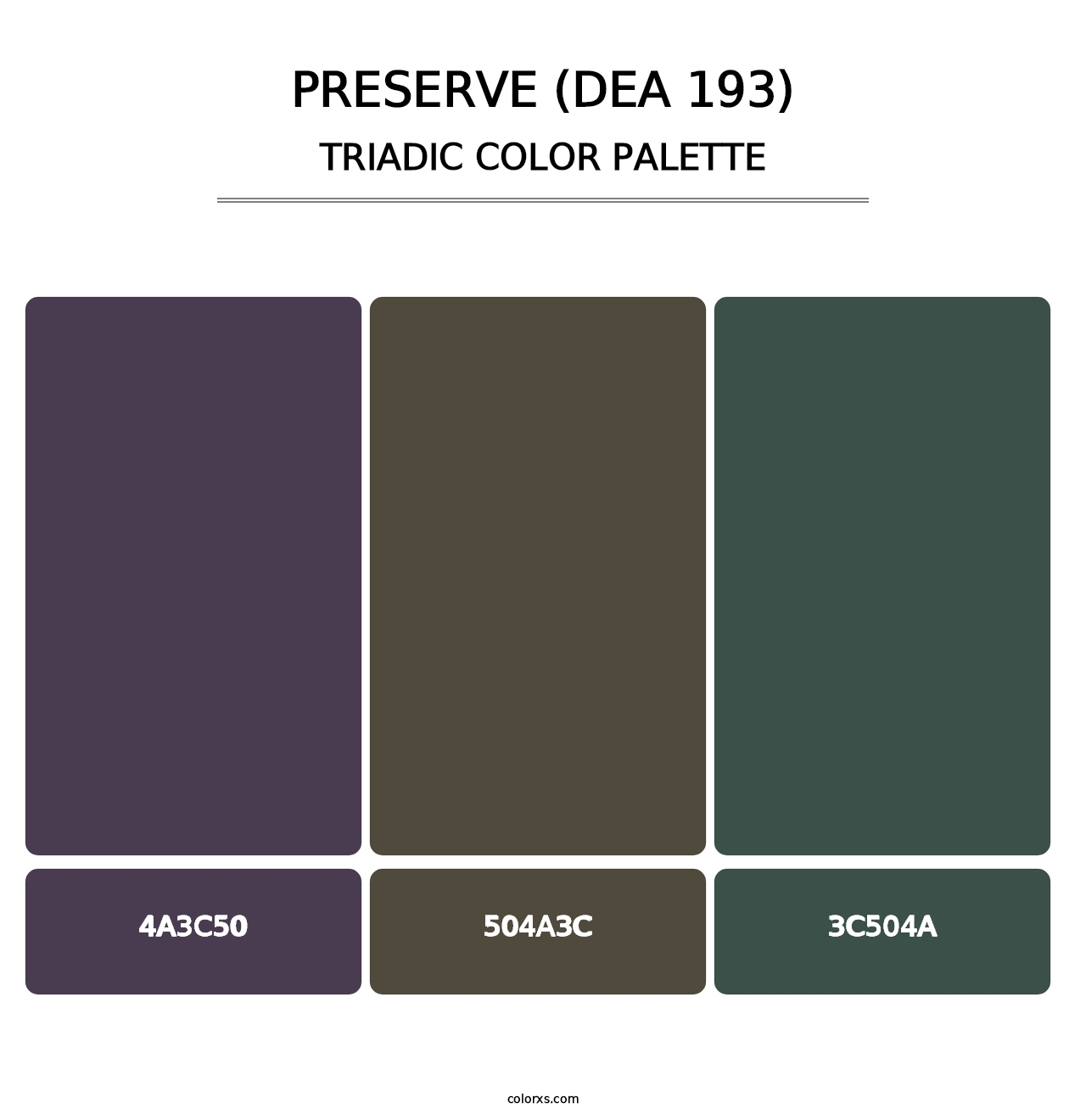 Preserve (DEA 193) - Triadic Color Palette