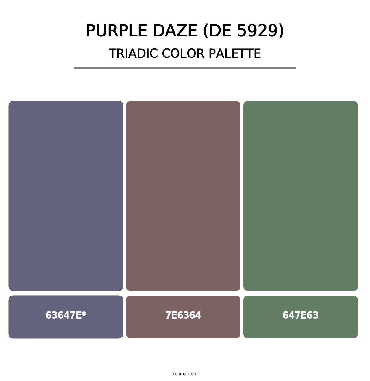 Purple Daze (DE 5929) - Triadic Color Palette