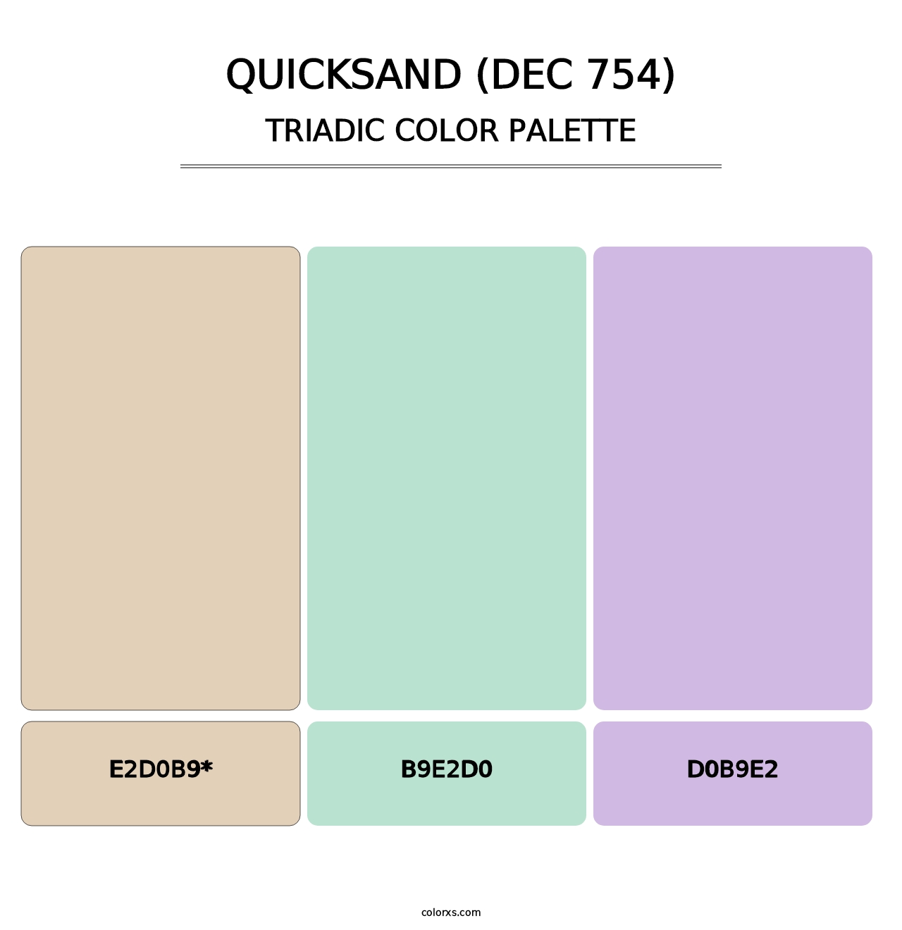Quicksand (DEC 754) - Triadic Color Palette