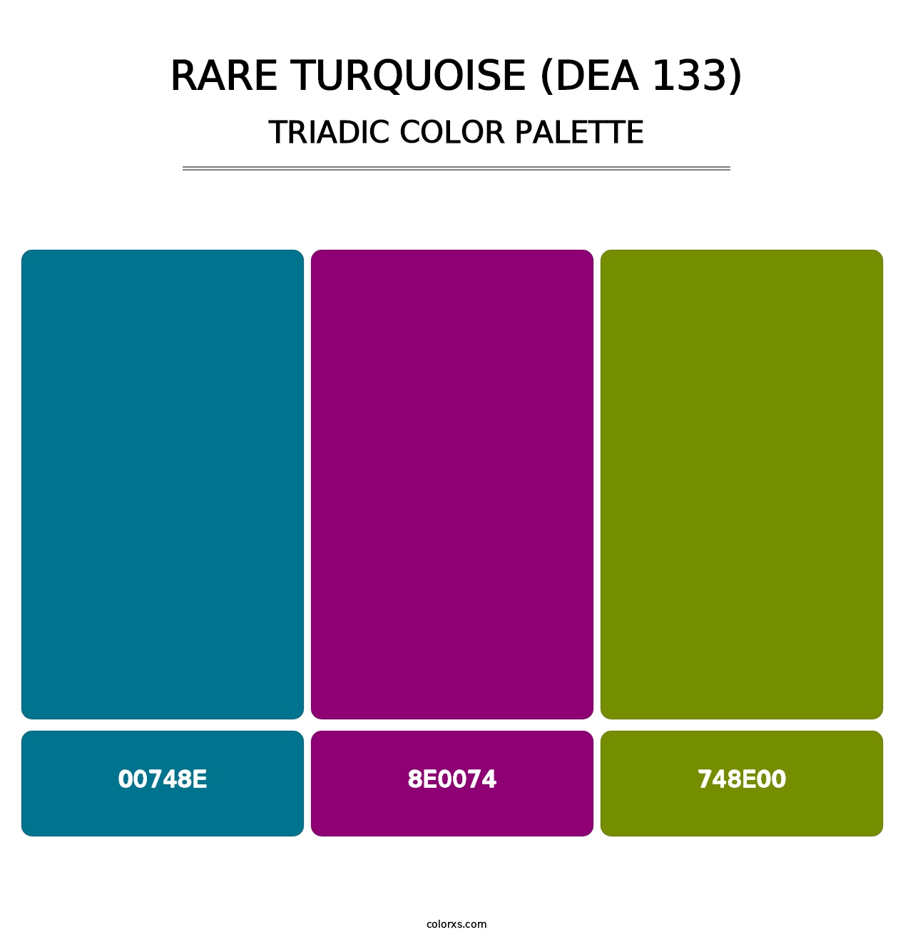 Rare Turquoise (DEA 133) - Triadic Color Palette