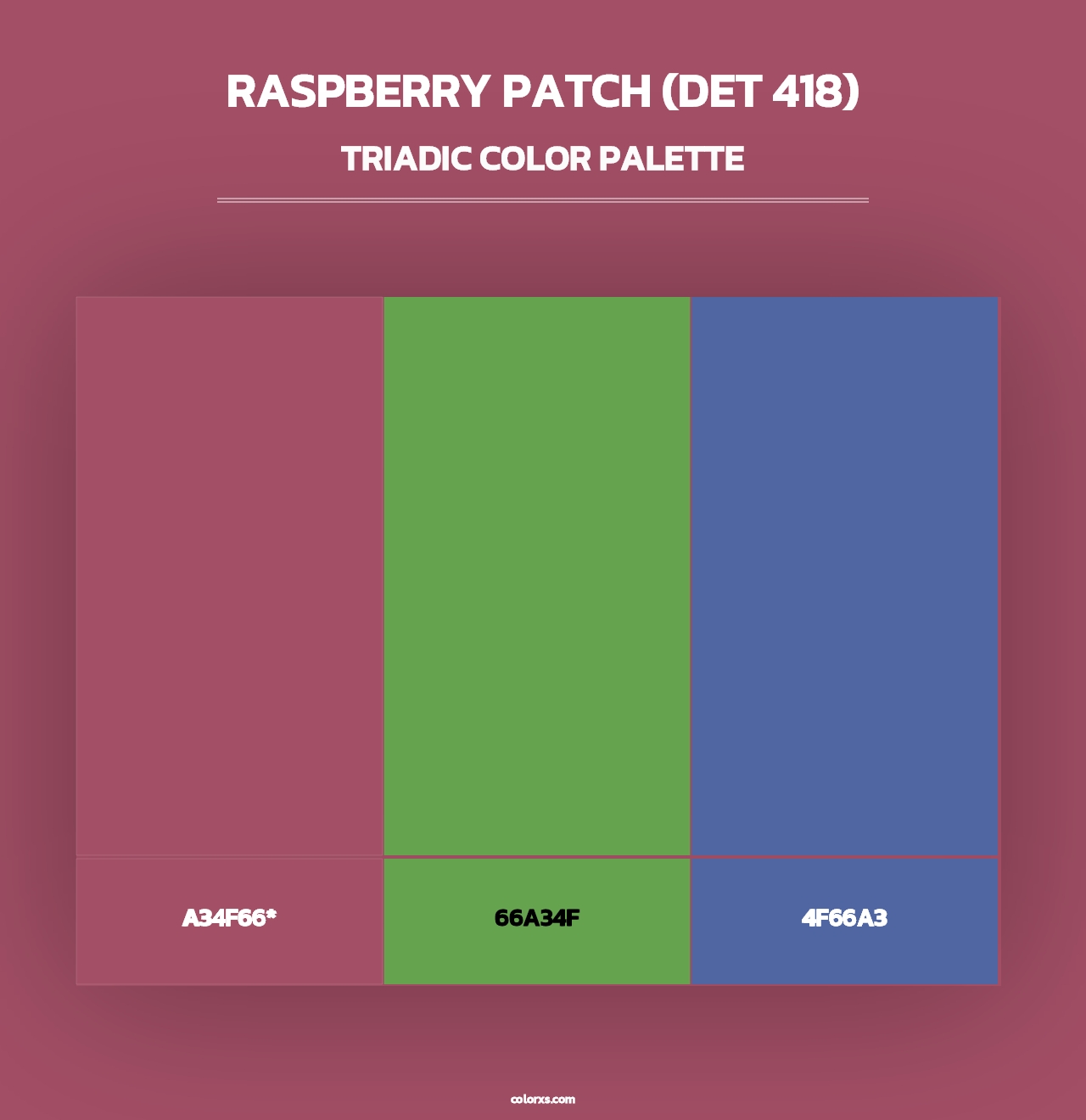 Raspberry Patch (DET 418) - Triadic Color Palette