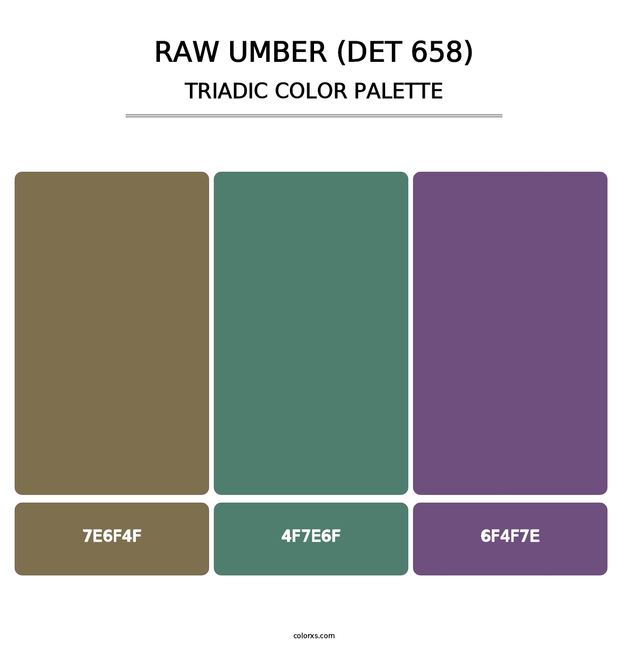 Raw Umber (DET 658) - Triadic Color Palette