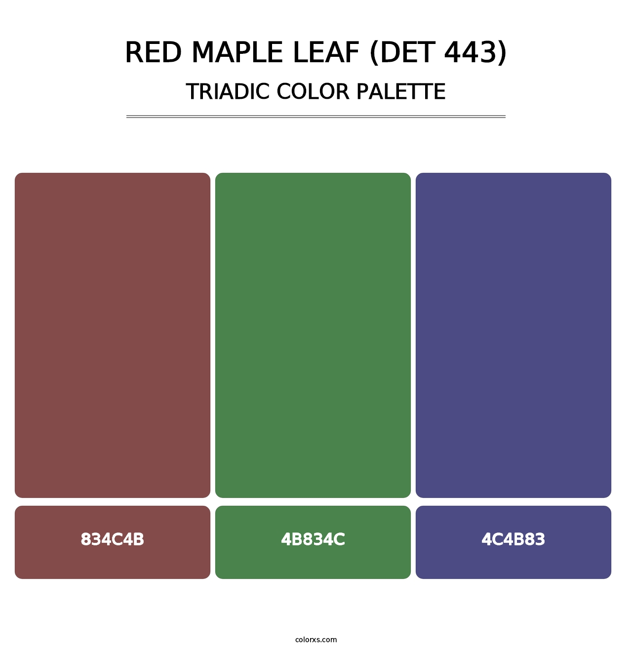 Red Maple Leaf (DET 443) - Triadic Color Palette
