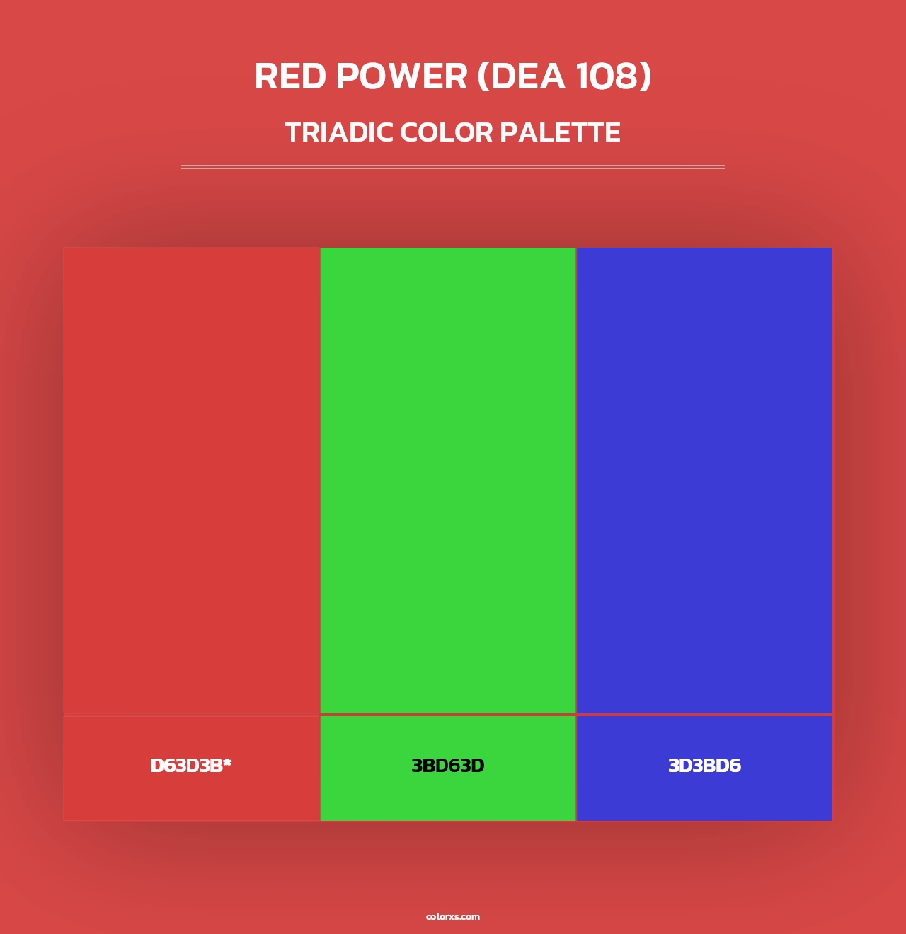 Red Power (DEA 108) - Triadic Color Palette