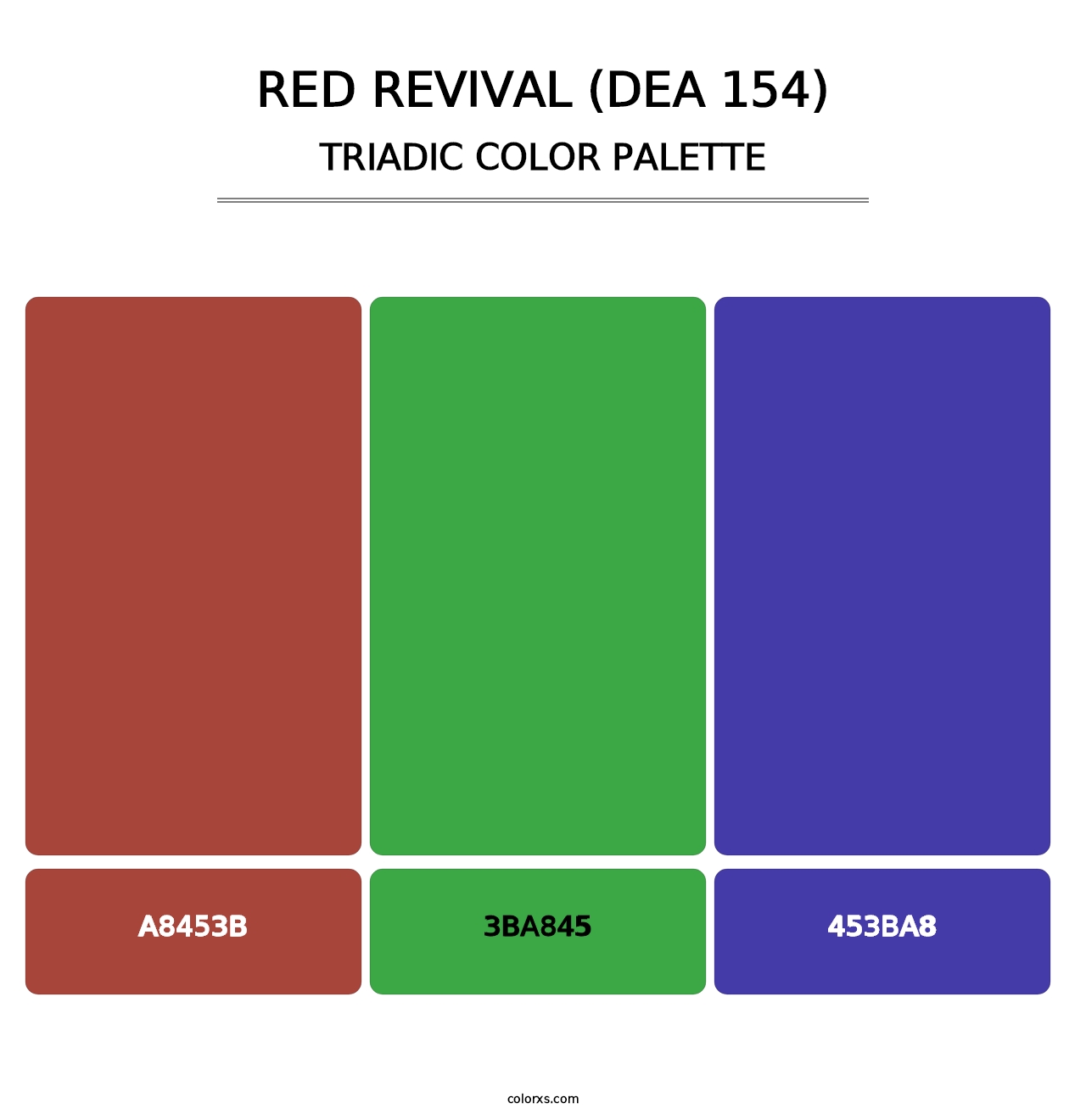Red Revival (DEA 154) - Triadic Color Palette