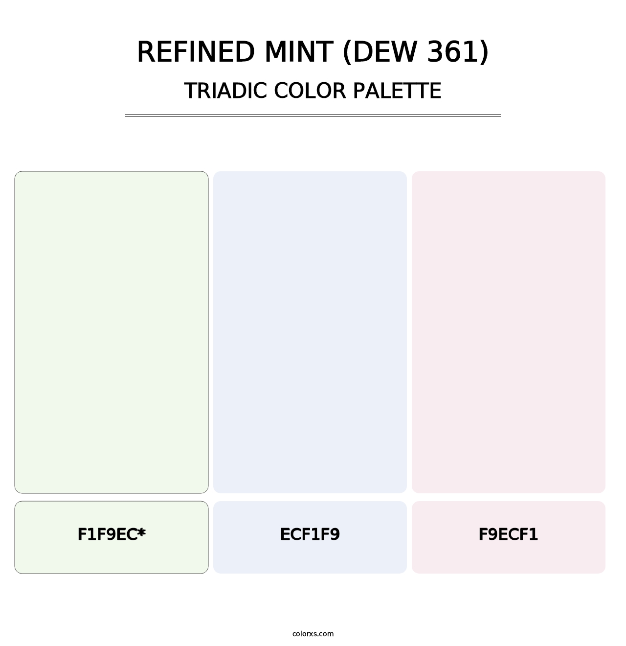 Refined Mint (DEW 361) - Triadic Color Palette