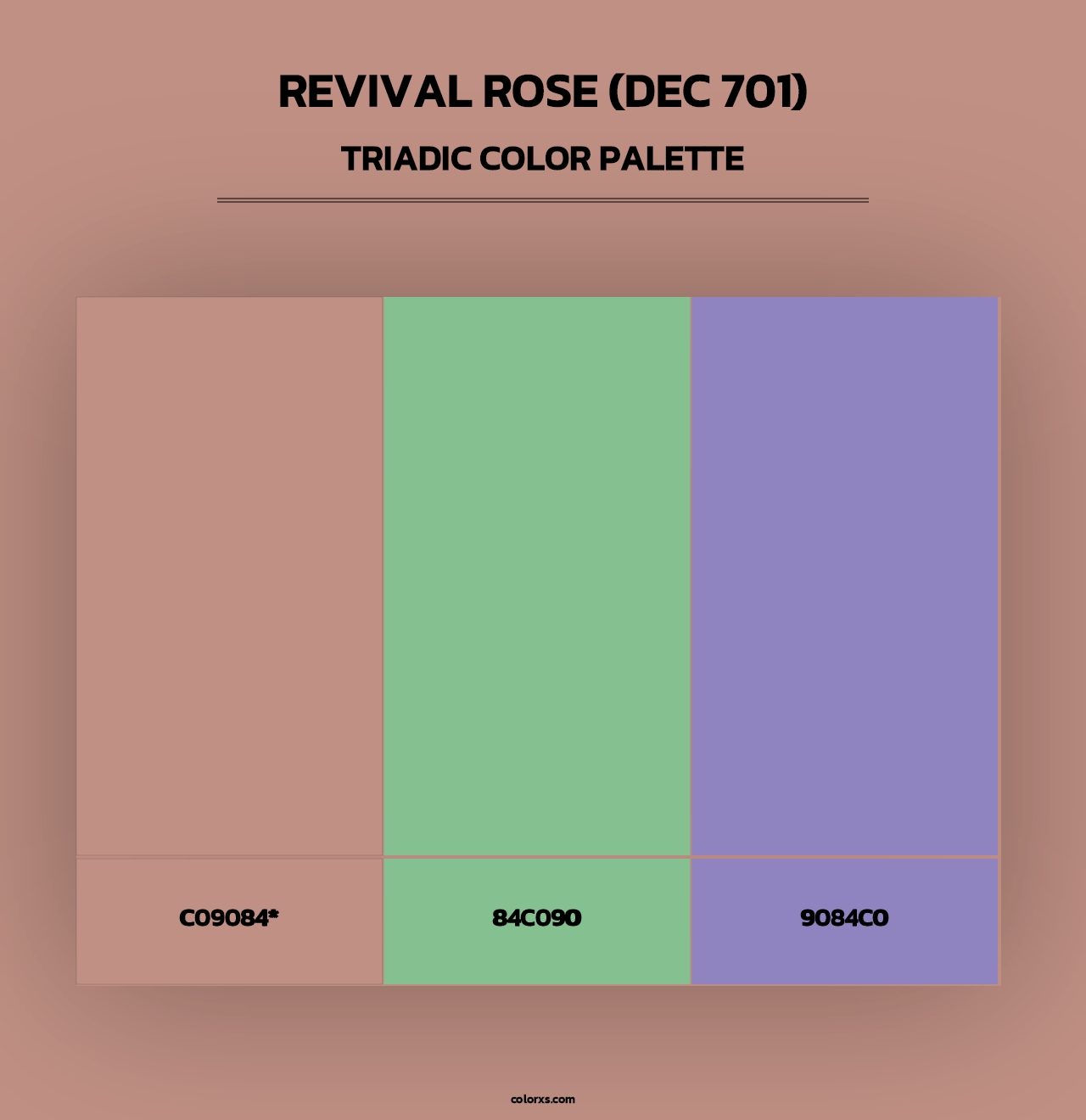 Revival Rose (DEC 701) - Triadic Color Palette