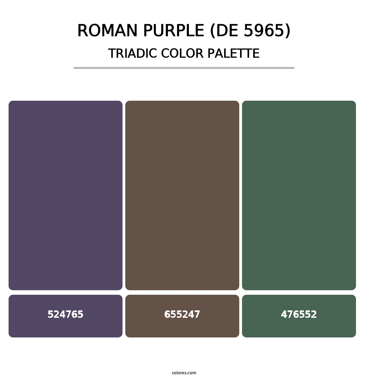 Roman Purple (DE 5965) - Triadic Color Palette