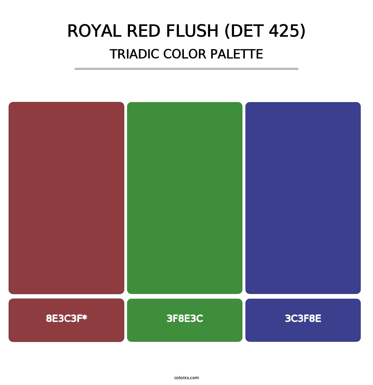 Royal Red Flush (DET 425) - Triadic Color Palette