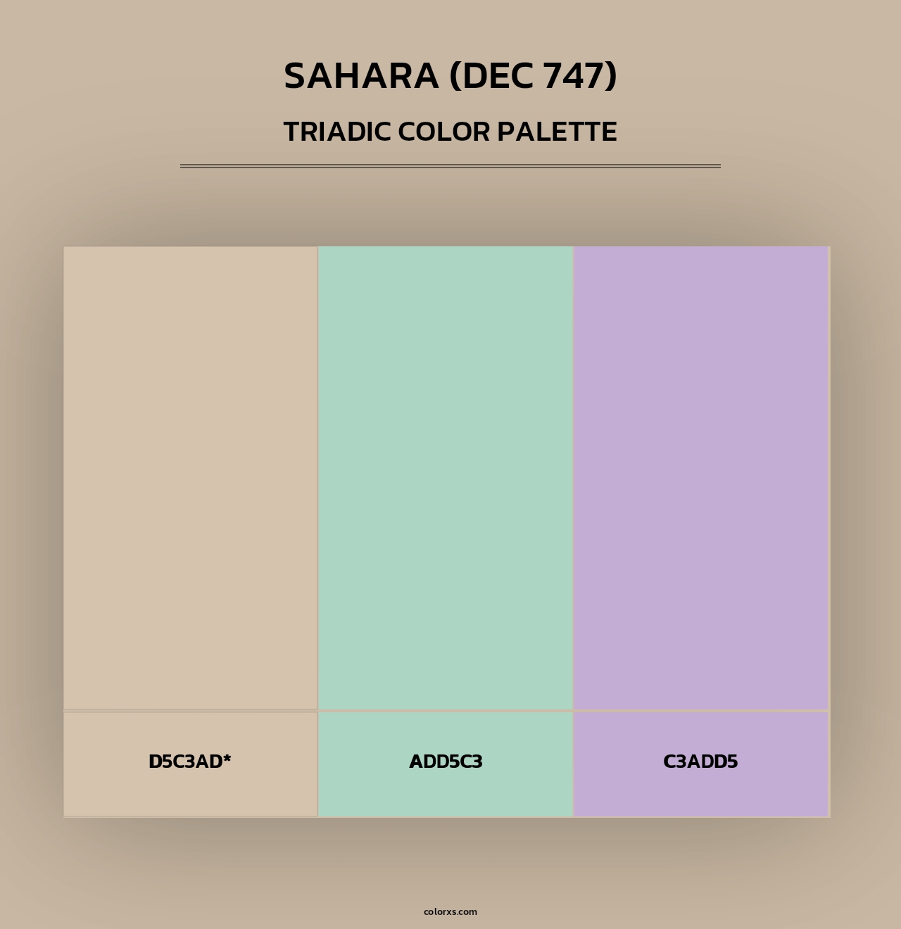 Sahara (DEC 747) - Triadic Color Palette