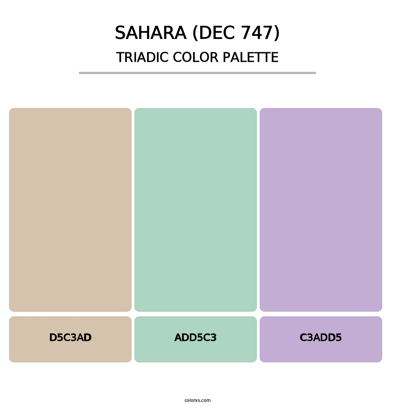 Sahara (DEC 747) - Triadic Color Palette