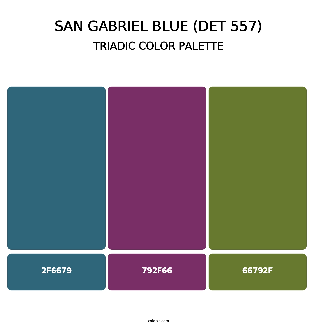 San Gabriel Blue (DET 557) - Triadic Color Palette