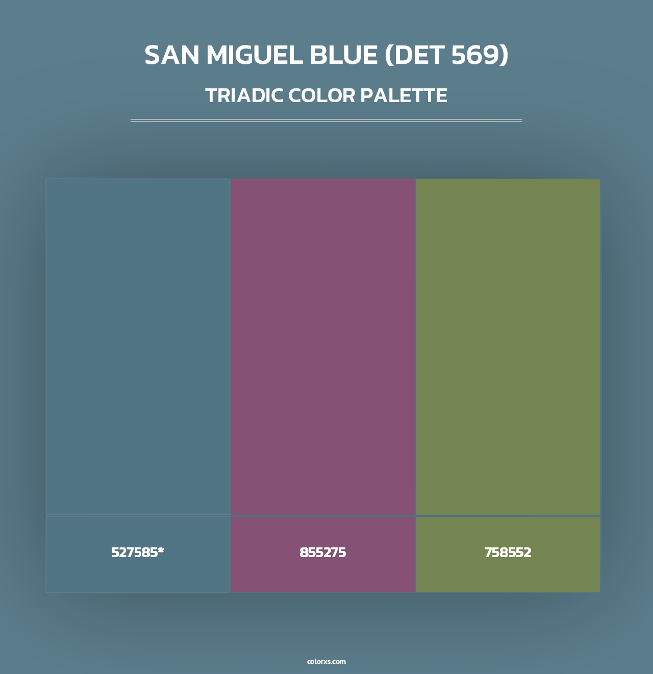 San Miguel Blue (DET 569) - Triadic Color Palette