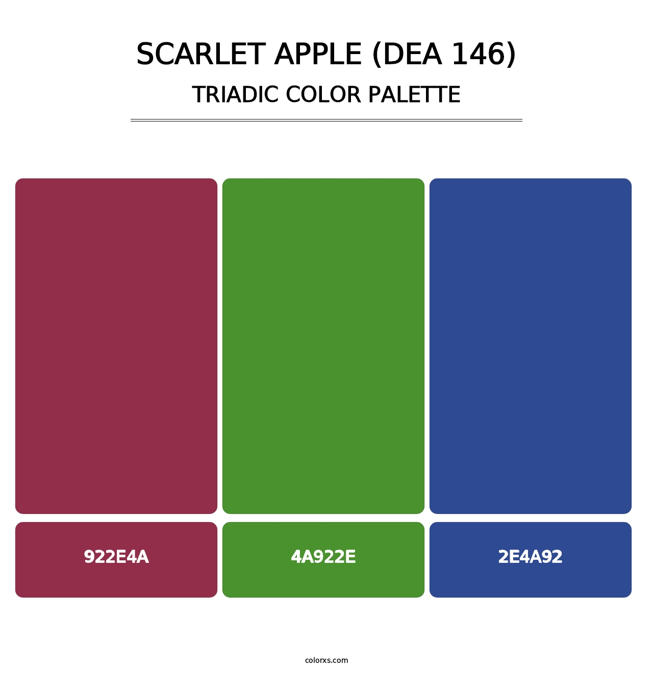 Scarlet Apple (DEA 146) - Triadic Color Palette