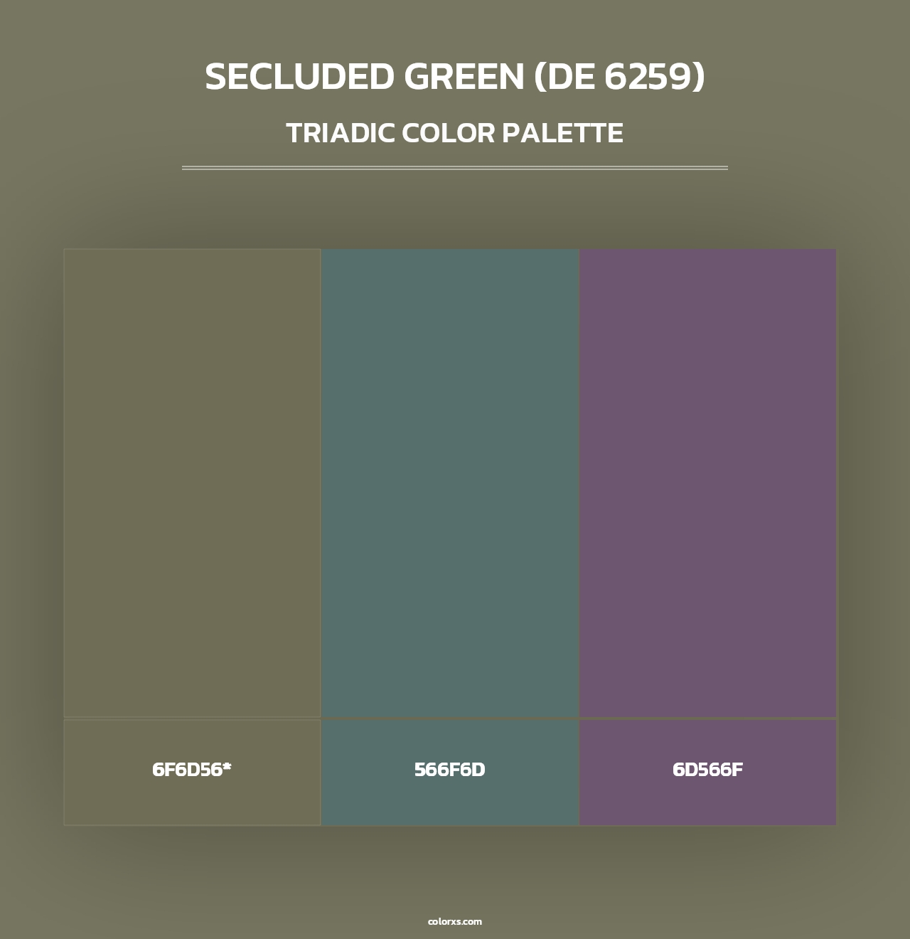 Secluded Green (DE 6259) - Triadic Color Palette