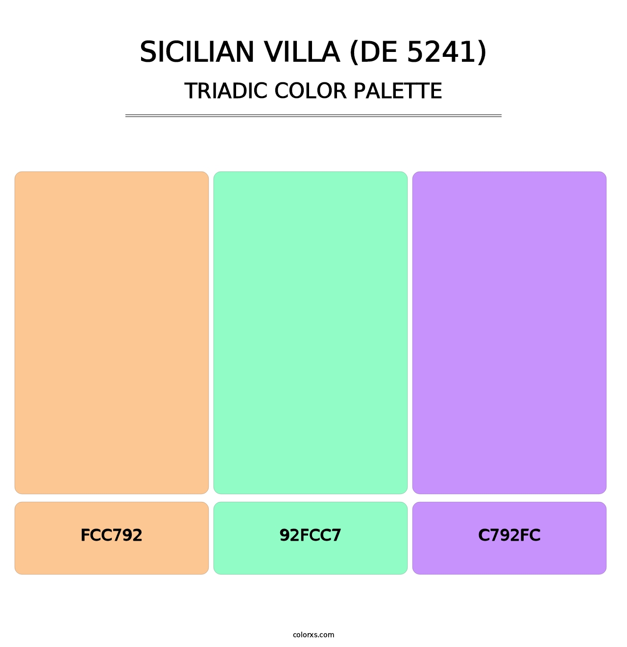Sicilian Villa (DE 5241) - Triadic Color Palette