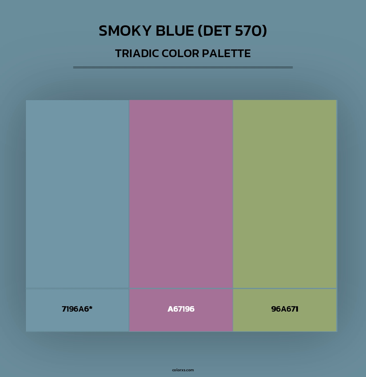 Smoky Blue (DET 570) - Triadic Color Palette