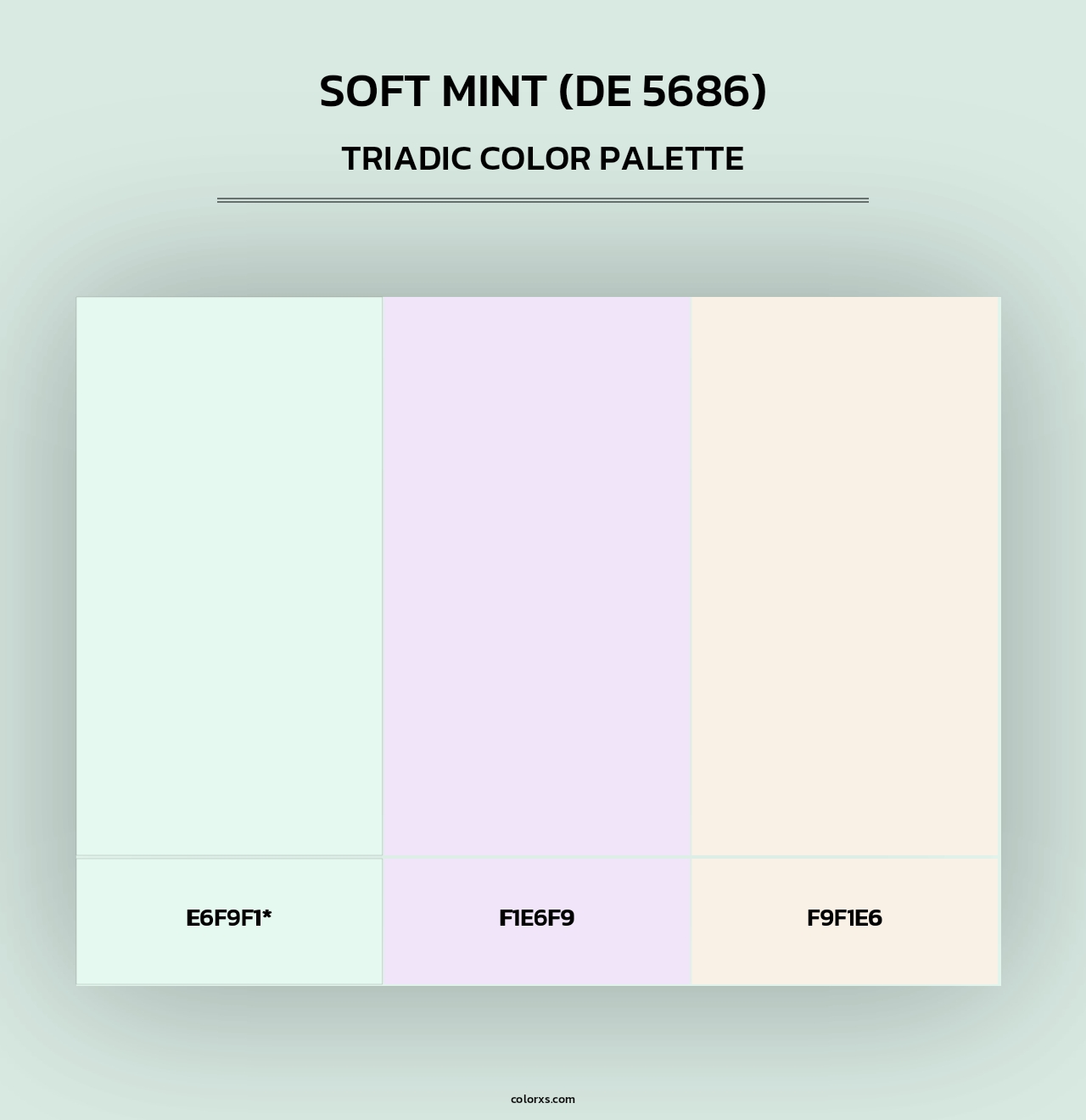 Soft Mint (DE 5686) - Triadic Color Palette
