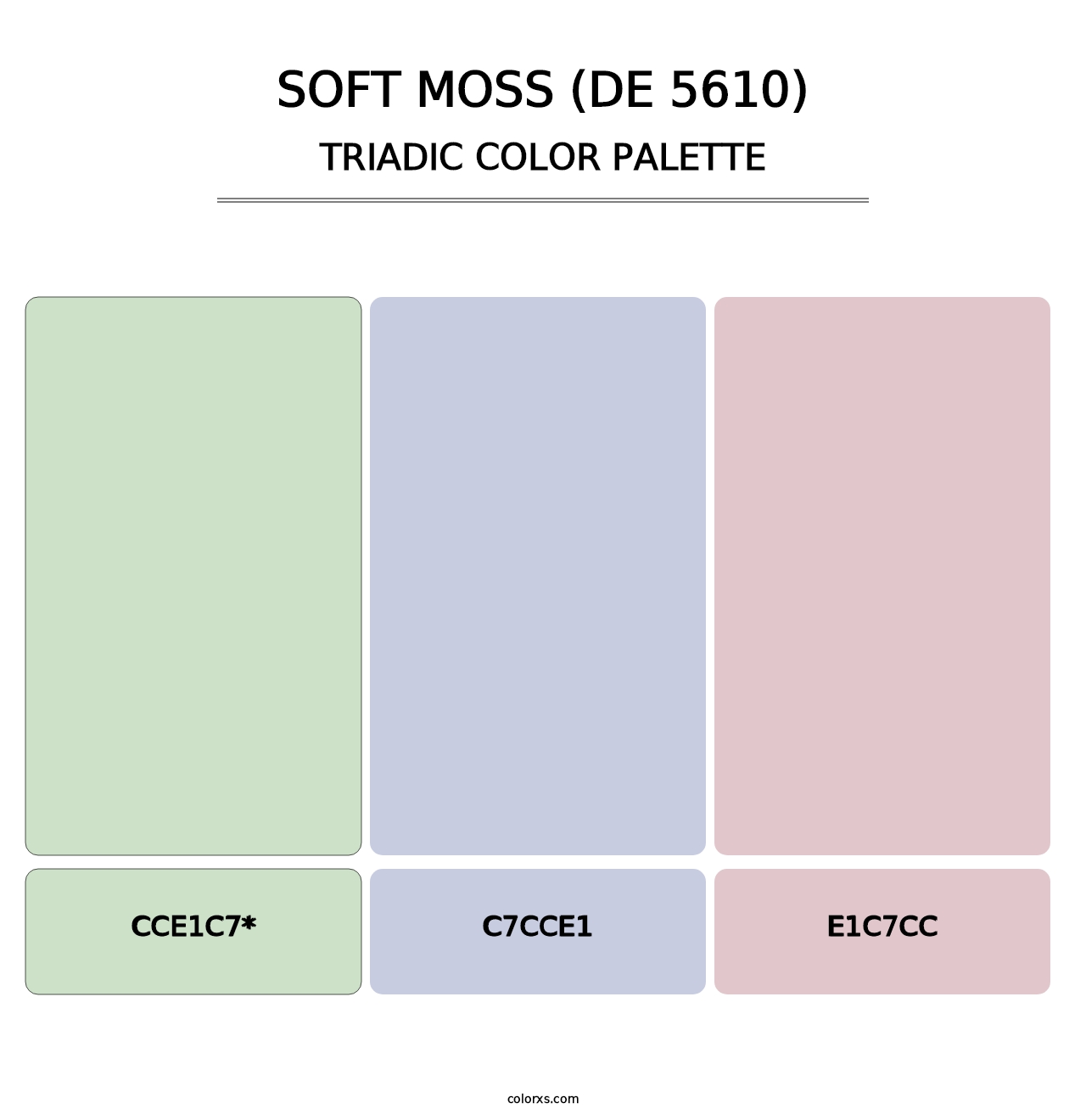 Soft Moss (DE 5610) - Triadic Color Palette