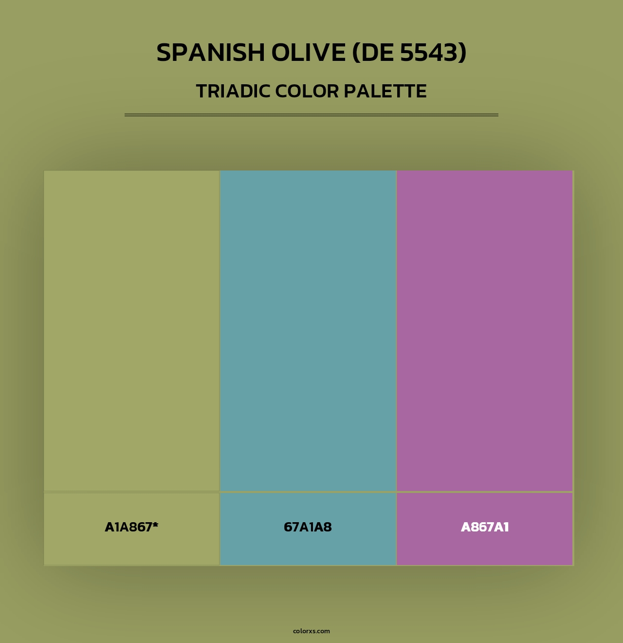 Spanish Olive (DE 5543) - Triadic Color Palette