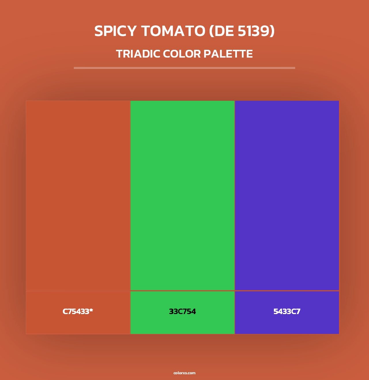 Spicy Tomato (DE 5139) - Triadic Color Palette