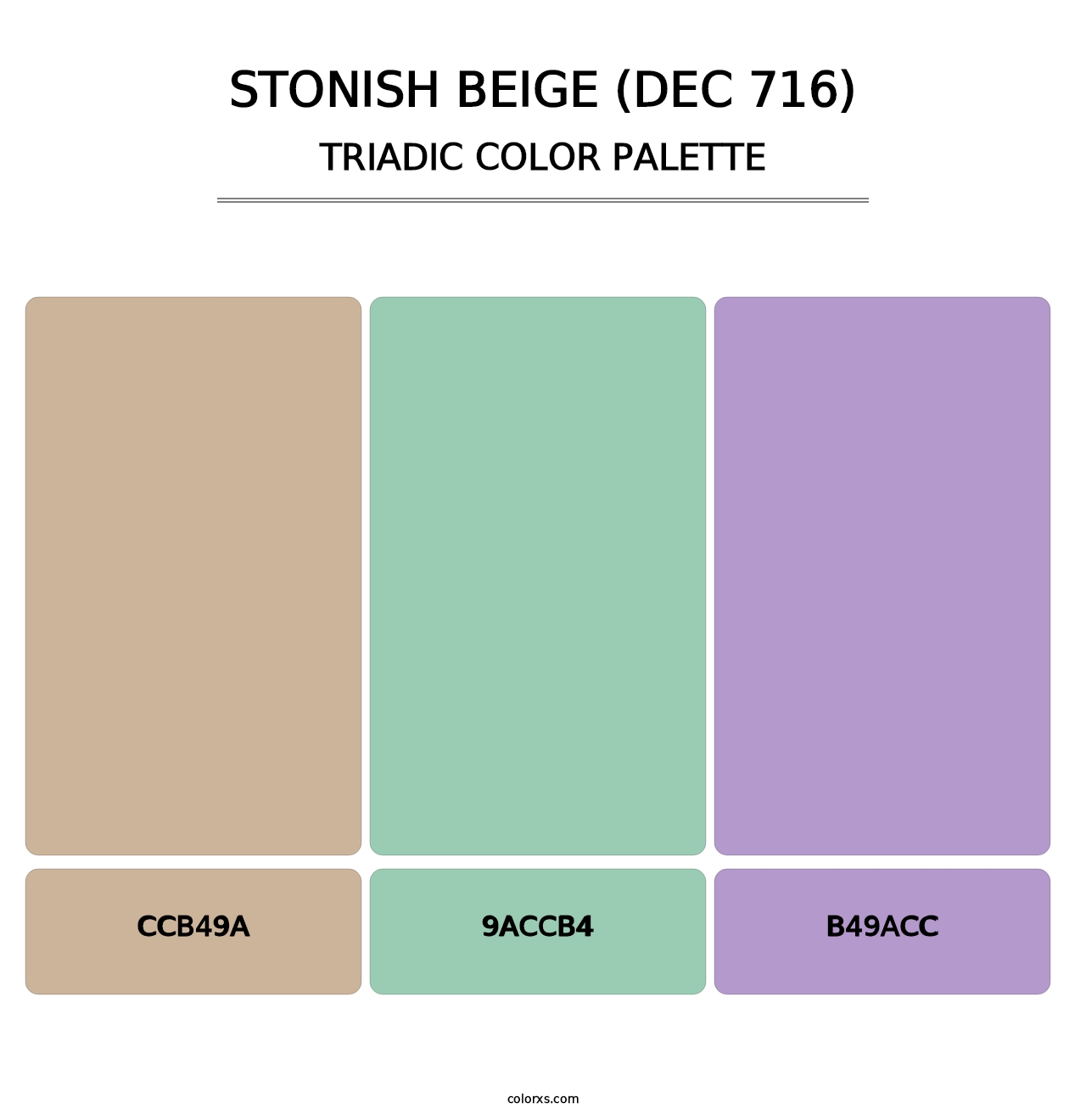 Stonish Beige (DEC 716) - Triadic Color Palette
