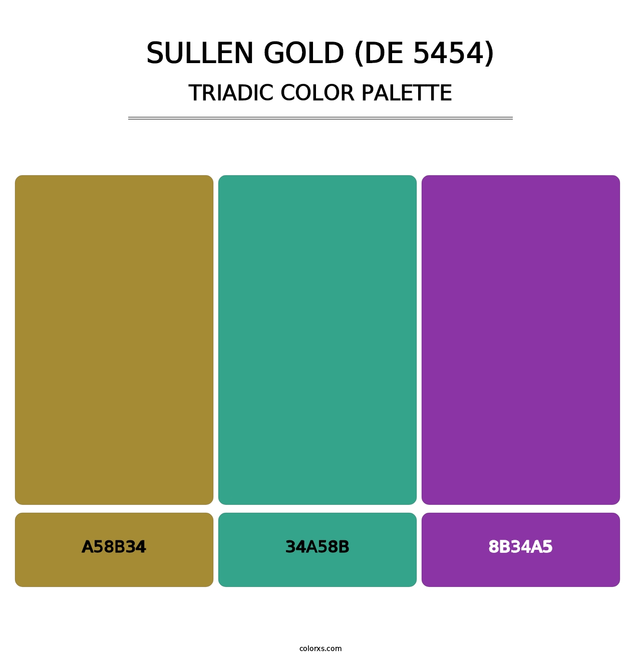 Sullen Gold (DE 5454) - Triadic Color Palette