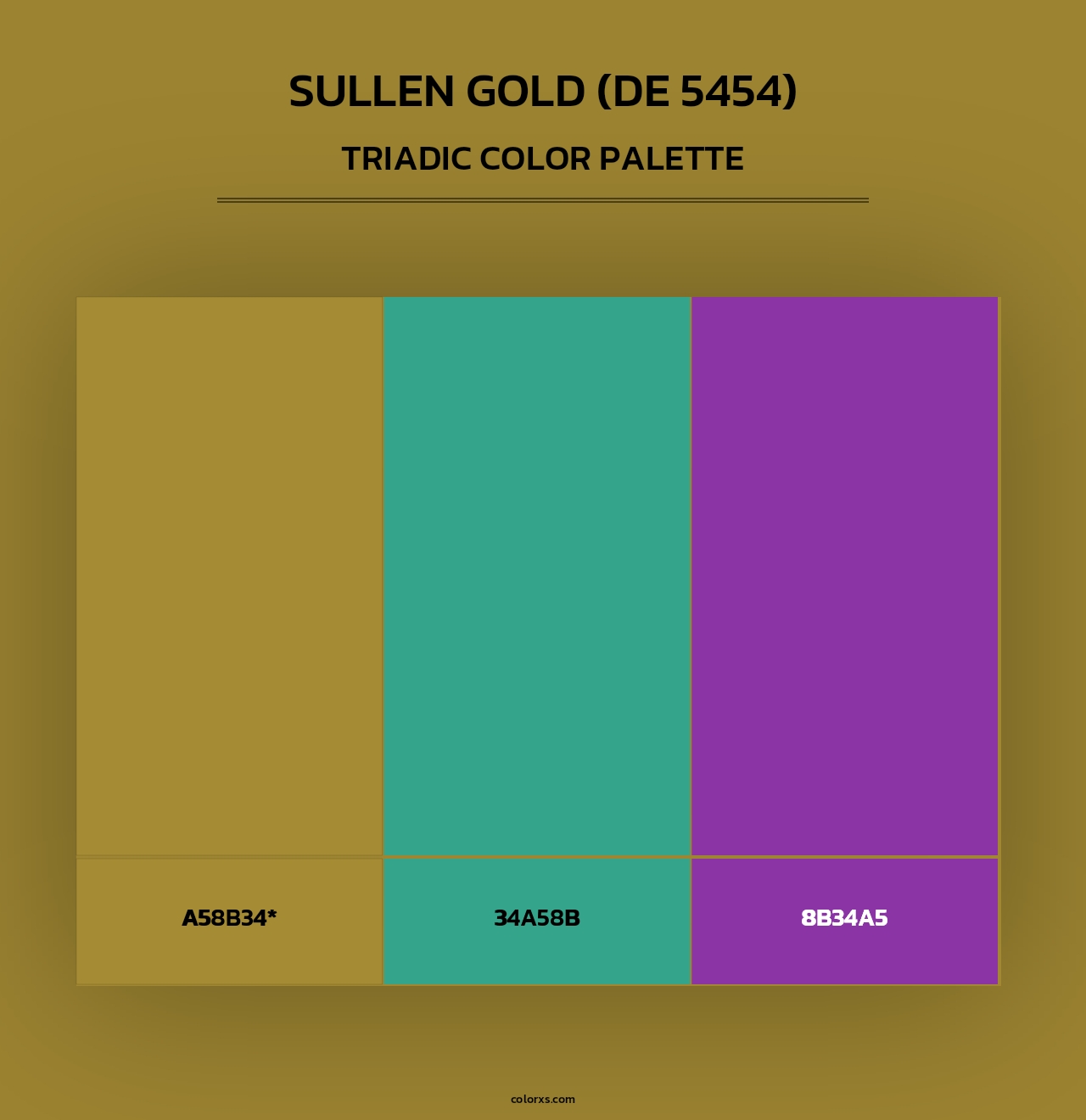 Sullen Gold (DE 5454) - Triadic Color Palette