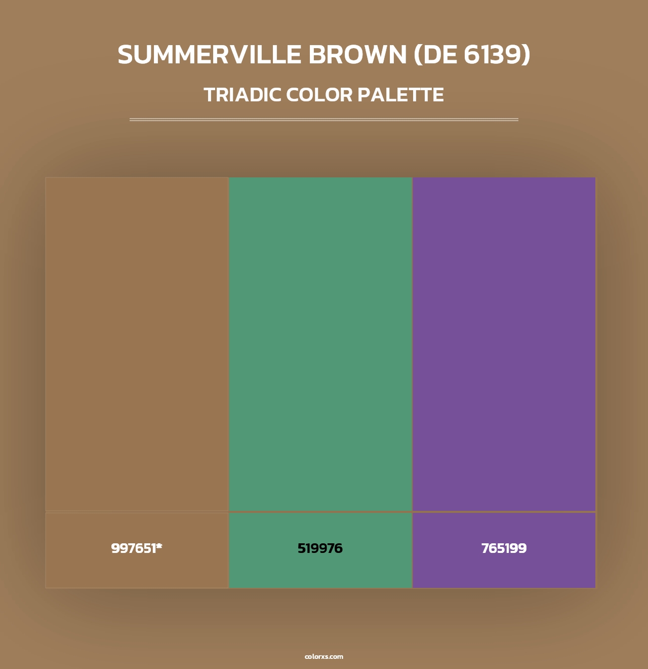 Summerville Brown (DE 6139) - Triadic Color Palette