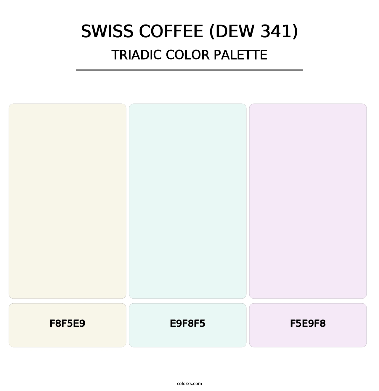 Swiss Coffee (DEW 341) - Triadic Color Palette