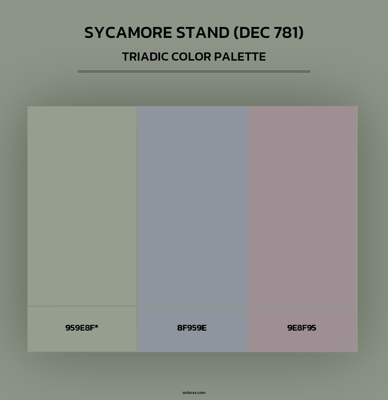 Sycamore Stand (DEC 781) - Triadic Color Palette