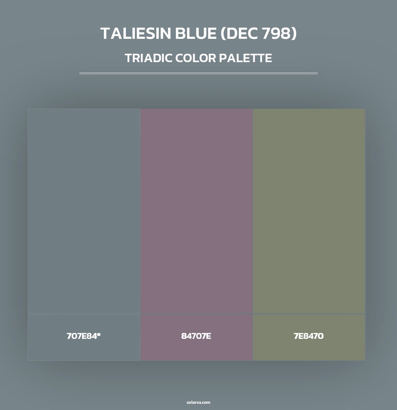 Taliesin Blue (DEC 798) - Triadic Color Palette