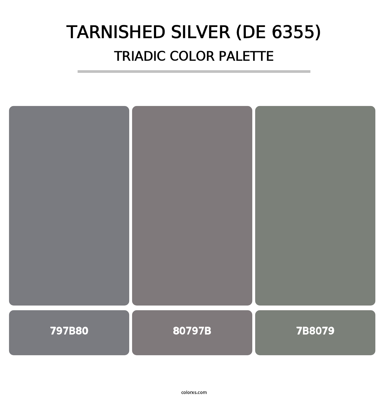 Tarnished Silver (DE 6355) - Triadic Color Palette