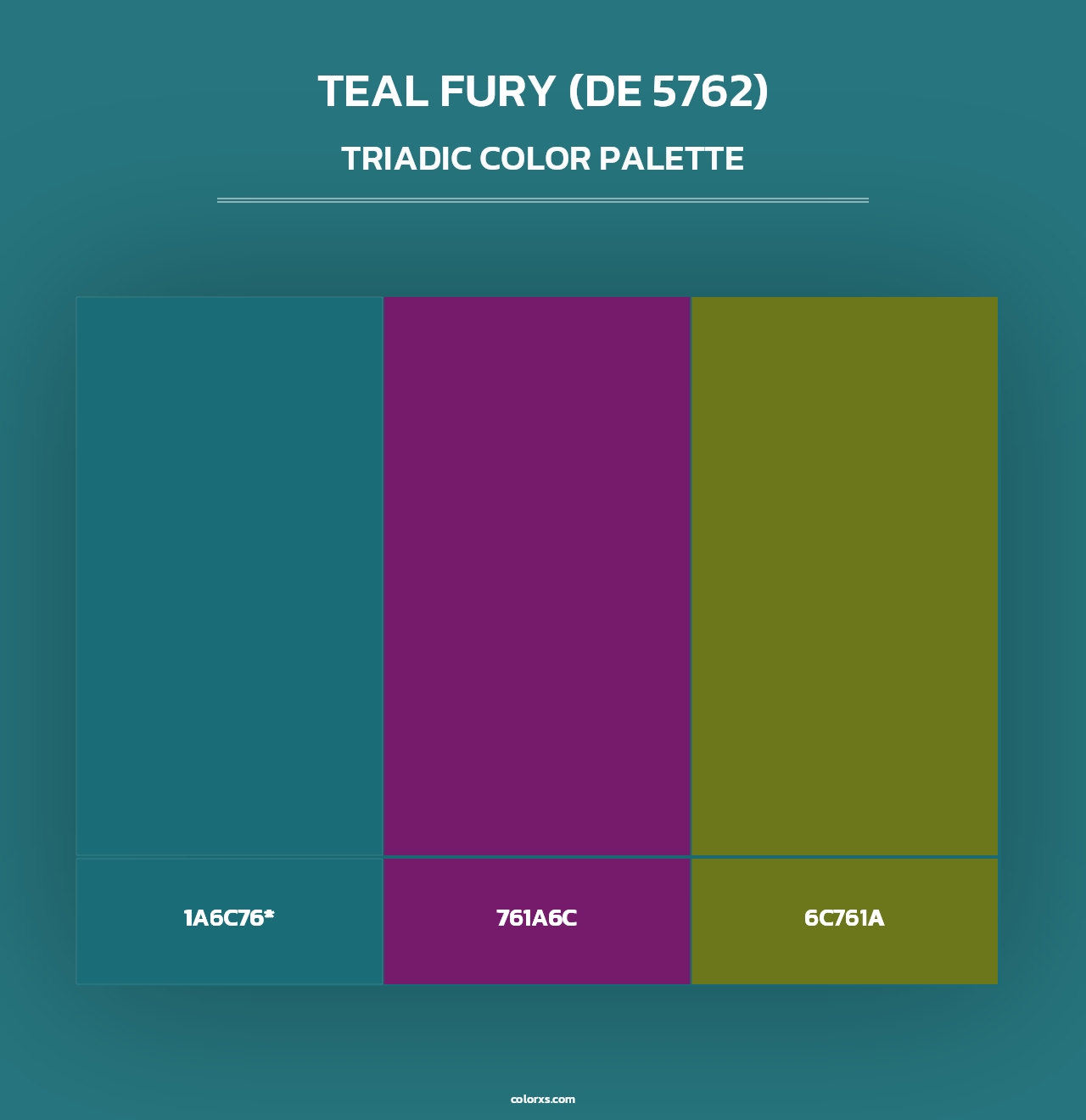 Teal Fury (DE 5762) - Triadic Color Palette
